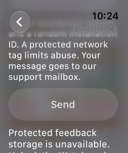 Feedback, scrolled: Send and the simulator’s protected-storage limitation