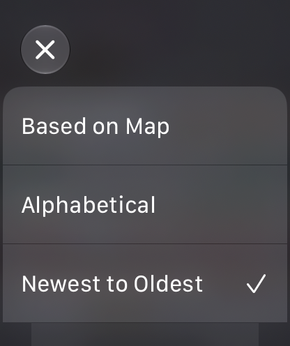 Sort: Based on Map, Alphabetical and Newest to Oldest